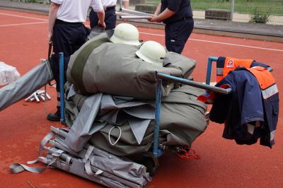 Die Fluechtlingsunterkunft in der Scherlztor- Sporthalle wurde abgebaut